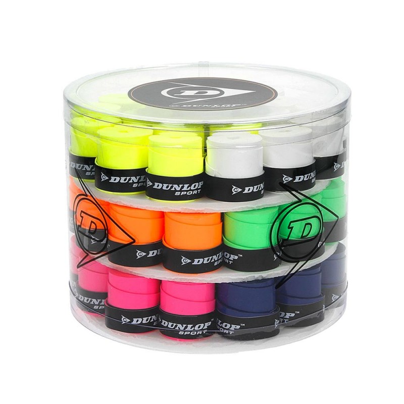 Cubo overgrips Dunlop 60 unidades lisos de colores