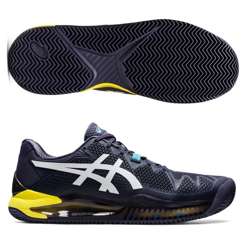 Asics Gel Resolution 8 Clay indigo dimma vit Asics Gel Resolution 8 Clay indigo dimma vit