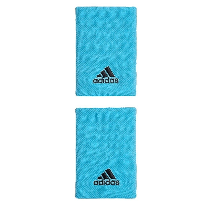Muñequeras Adidas Tennis L Bright Cyan Black Muñequeras Adidas Tennis L Bright Cyan Black