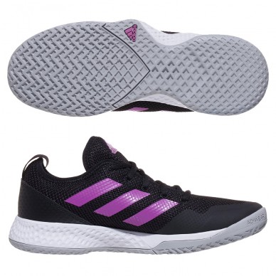 Padelskor Adidas Courtflash W core black semi pulse lilac 2022