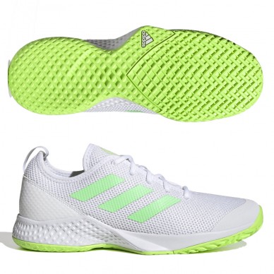 Padelskor Adidas Courtflash M white beam solar green 2022
