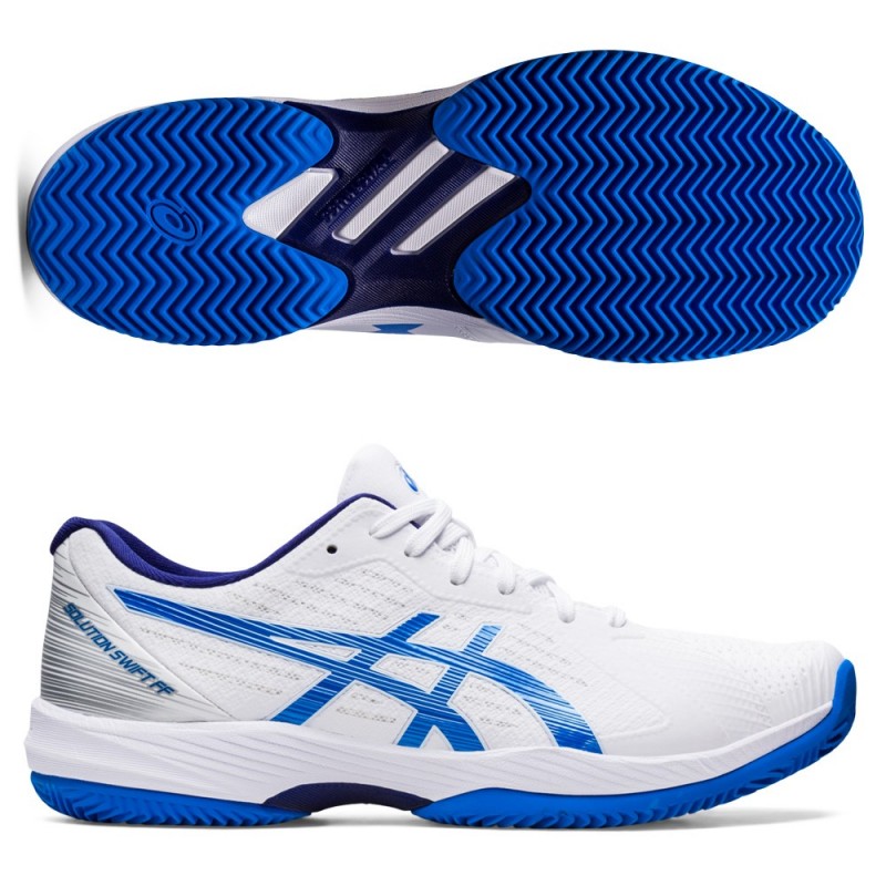 Asics Solution Swift FF Clay vit elektrisk blå Asics Solution Swift FF Clay vit elektrisk blå