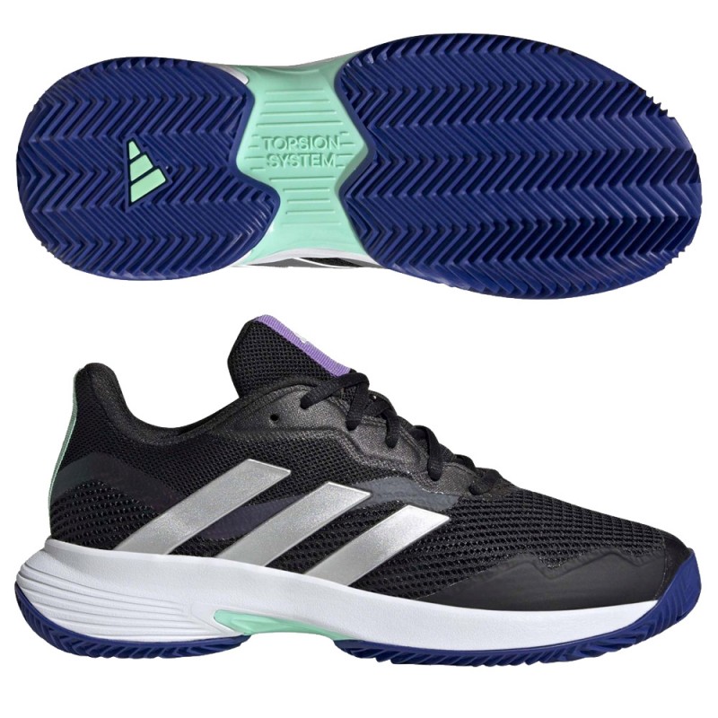Padelskor Adidas Courtjam Control W Clay core black silver Padelskor Adidas Courtjam Control W Clay core black silver
