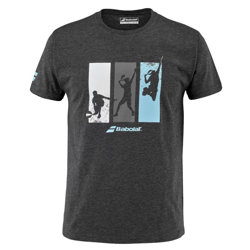 Babolat Padel Cotton Tee Men t-shirt svart Babolat Padel Cotton Tee Men t-shirt svart