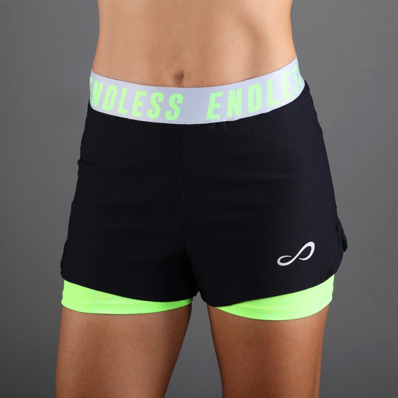 Short Endless Tech Iconic svart grön Short Endless Tech Iconic svart grön