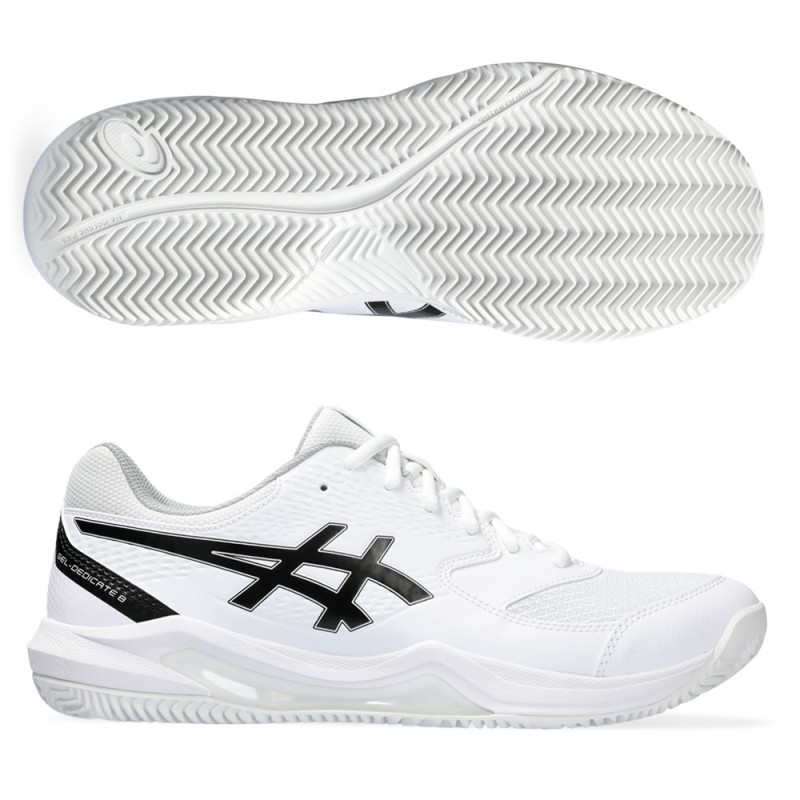 Asics Gel Dedicate 8 Clay vit svart Asics Gel Dedicate 8 Clay vit svart