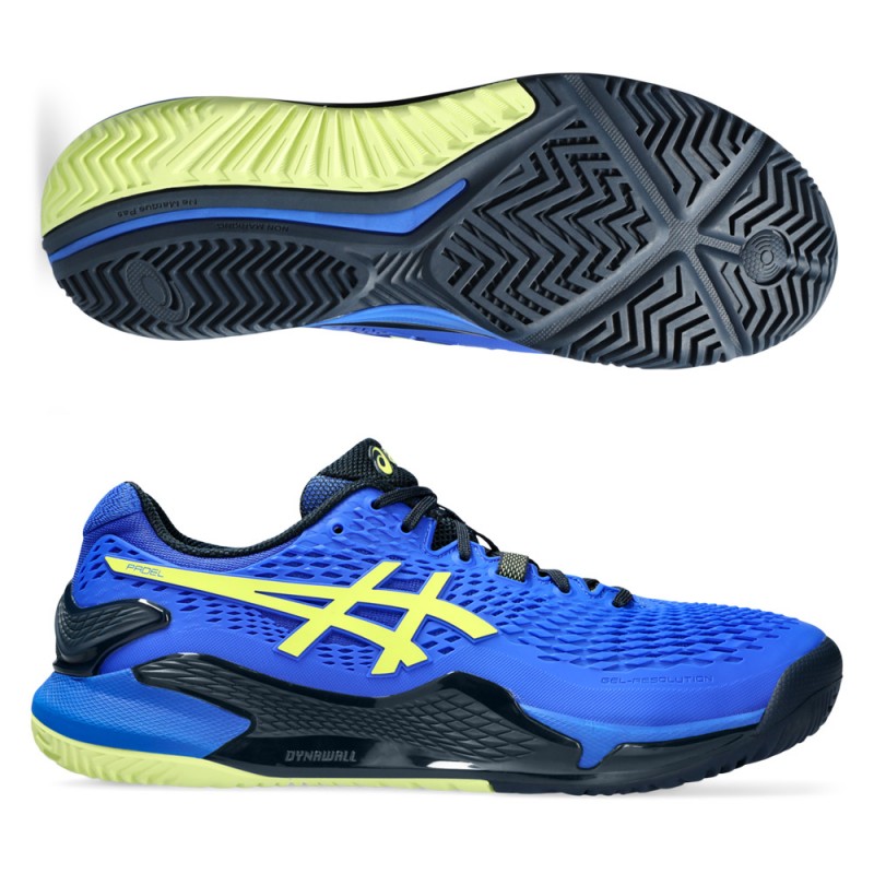 Padelskor Asics Gel Resolution 9 Padel illusion blue glow yellow Padelskor Asics Gel Resolution 9 Padel illusion blue glow yellow