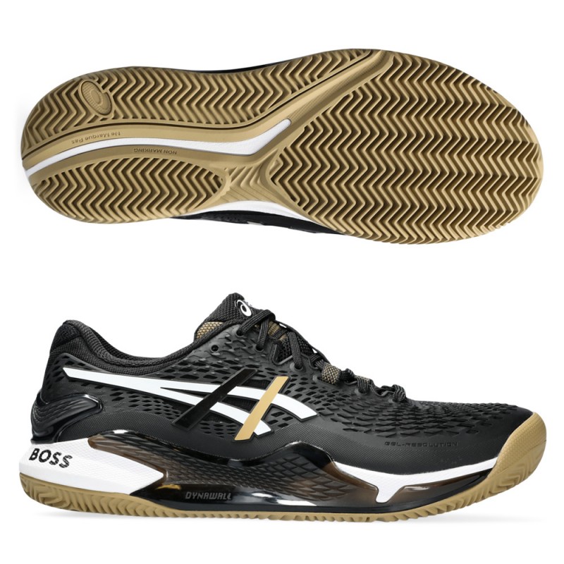 Padelskor Asics Gel Resolution 9 Clay black camel Padelskor Asics Gel Resolution 9 Clay black camel