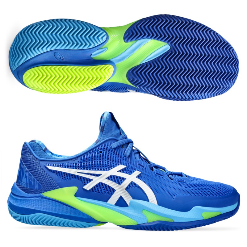 Padelskor Asics Court FF 3 Novak Clay tuna blue white Padelskor Asics Court FF 3 Novak Clay tuna blue white