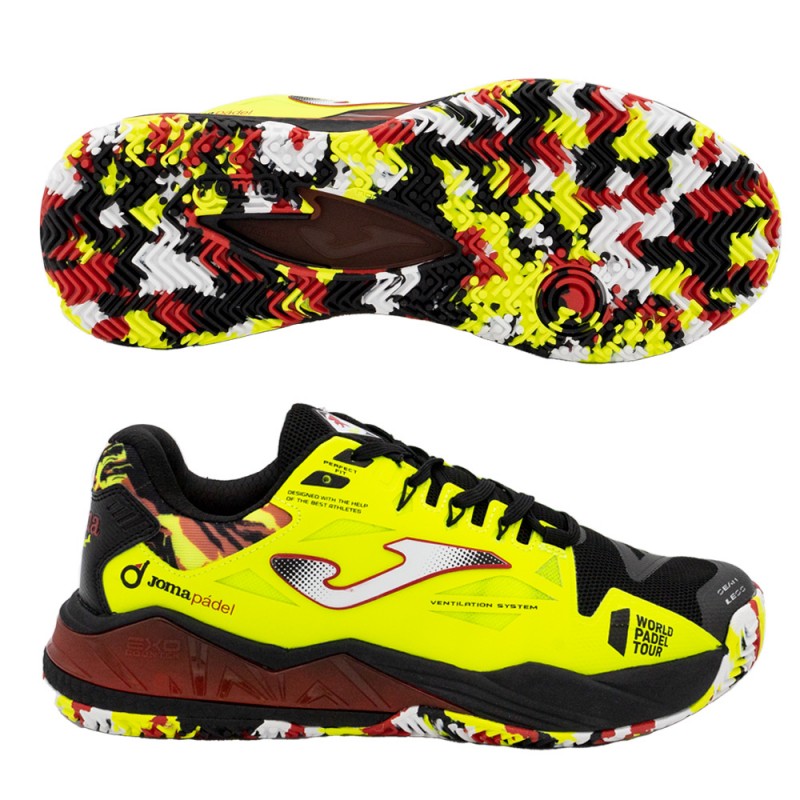 Padelskor Joma T.SPIN 2309 svart gul fluor 2023 Padelskor Joma T.SPIN 2309 svart gul fluor 2023