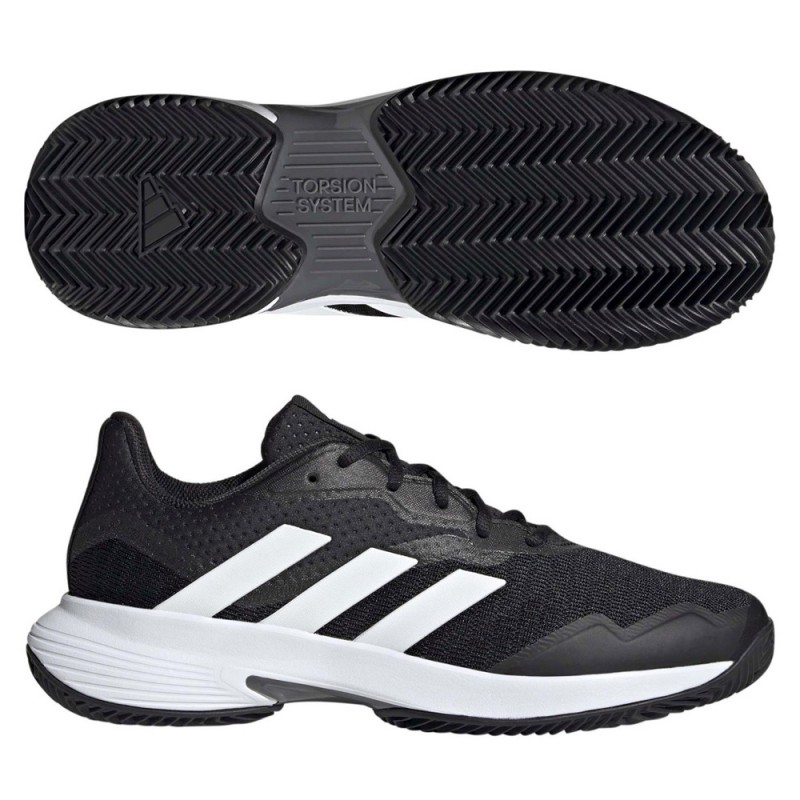 Padelskor Adidas Courtjam Control Clay M core black white grey 2023 Padelskor Adidas Courtjam Control Clay M core black white grey 2023