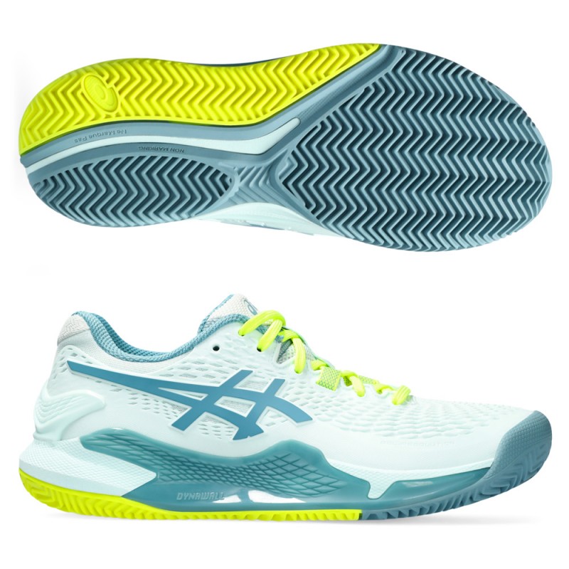 Padelskor Asics Gel Resolution 9 clay soothing sea gray blue Padelskor Asics Gel Resolution 9 clay soothing sea gray blue