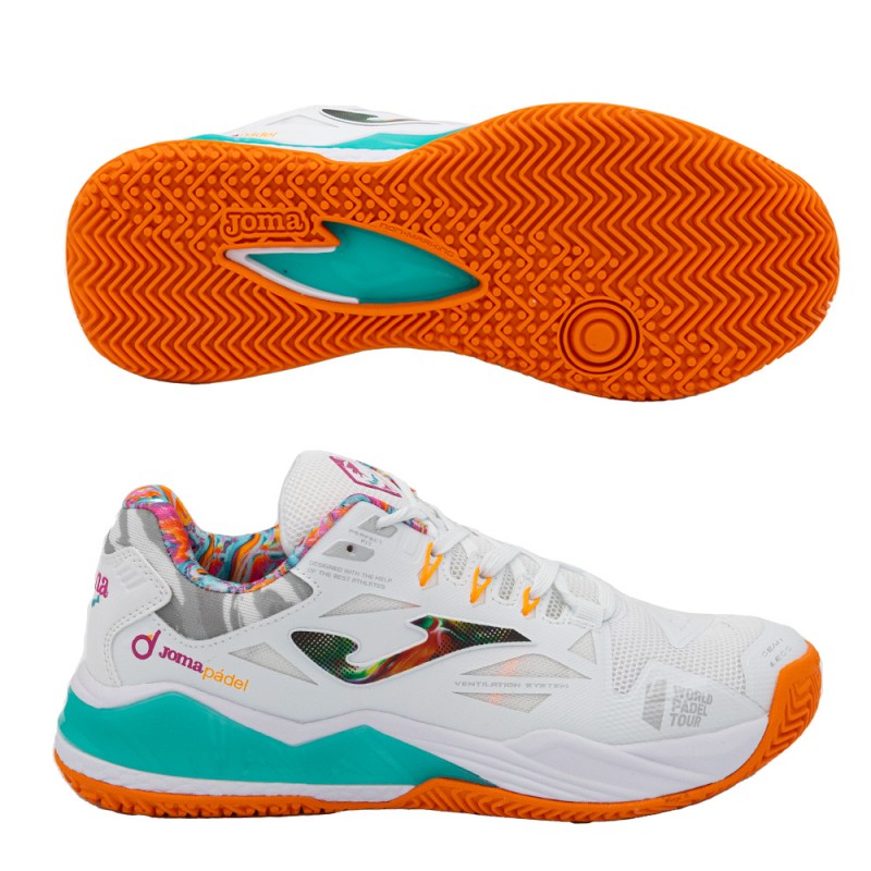 Padelskor Joma Spin Lady 2332 Vit Orange 2023 Padelskor Joma Spin Lady 2332 Vit Orange 2023