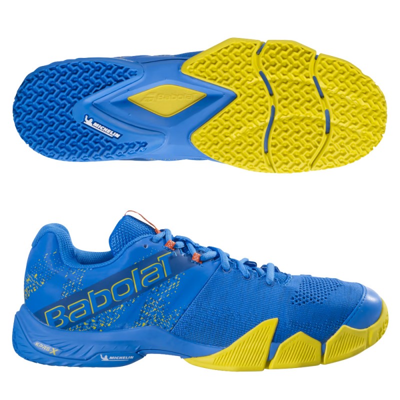 Padelskor Babolat Movea Men french blue vibrant yellow 2023 Padelskor Babolat Movea Men french blue vibrant yellow 2023