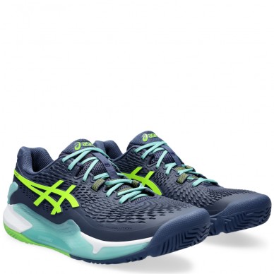 Asics Gel Resolution 9 Padel thunder blue electric lime 2024 Padelskor