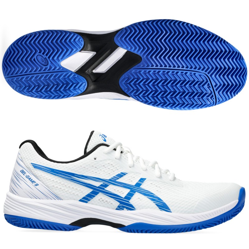 Asics Gel Game 9 Clay OC White Tuna Blue 2024 padelskor