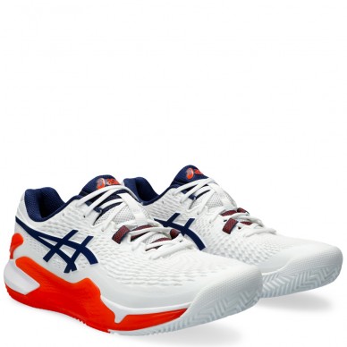 Asics Gel Resolution 9 Clay white blue expanse 2024 padelskor