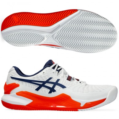 Asics Gel Resolution 9 Clay white blue expanse 2024 padelskor