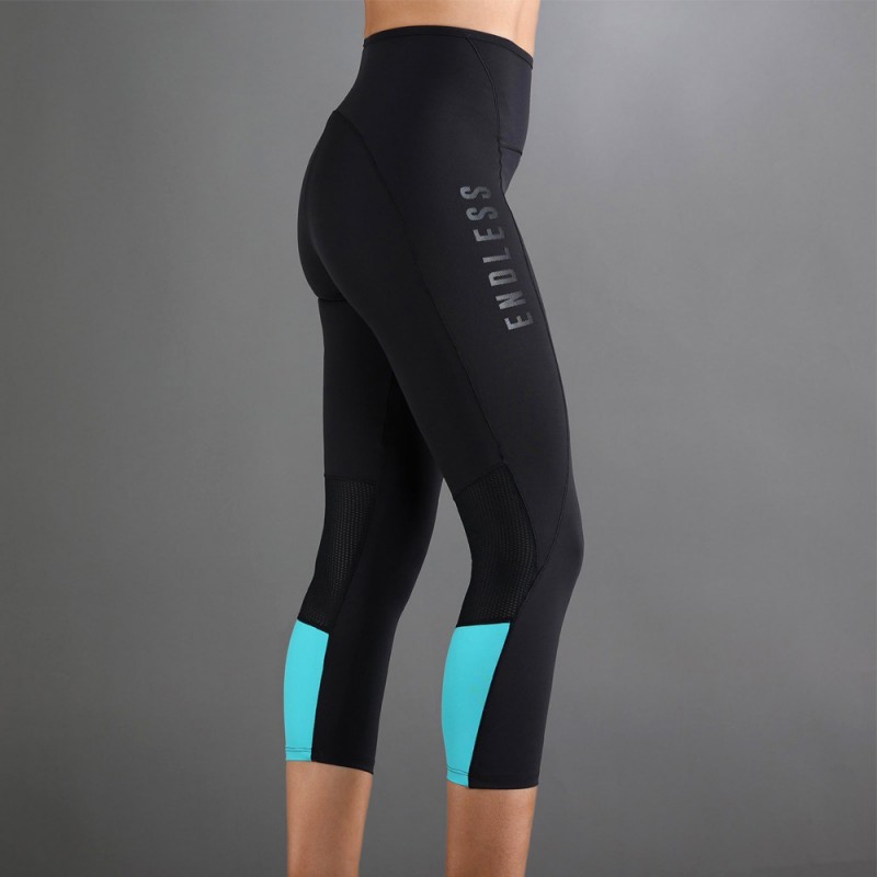 Endless Indy 7/8 svart blå tights Endless Indy 7/8 svart blå tights