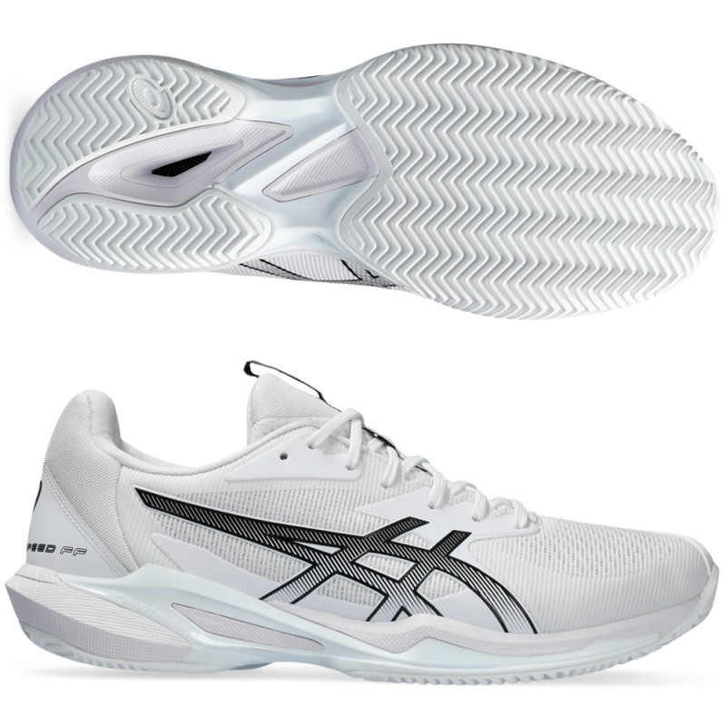 Asics Solution Speed FF 3 Clay white black 2024 padelskor Asics Solution Speed FF 3 Clay white black 2024 padelskor