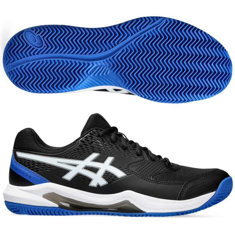 Asics Gel Dedicate 8 Clay black tuna blue 2024 padelskor