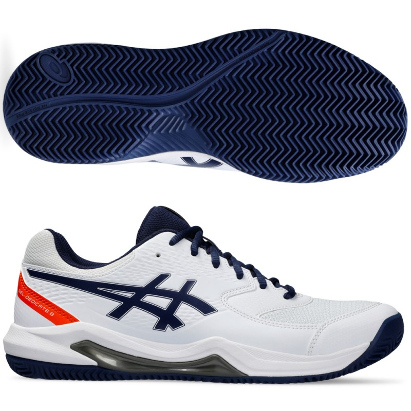 Asics Gel Dedicate 8 Clay white blue expanse 2024 padelskor