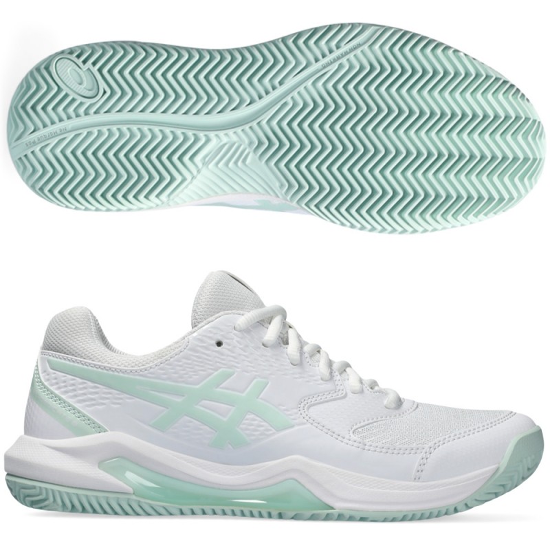 Asics Gel Dedicate 8 Clay white pale blue 2024 padelskor Asics Gel Dedicate 8 Clay white pale blue 2024 padelskor