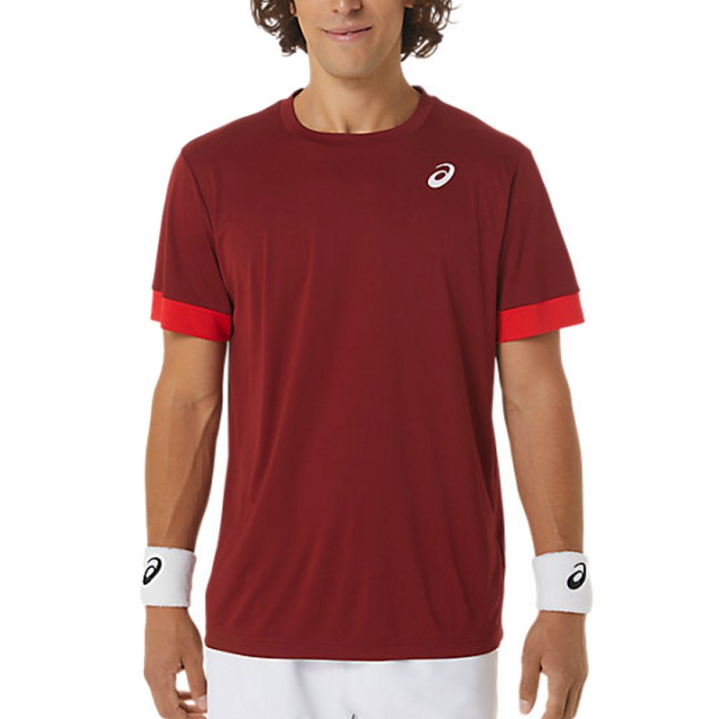 Asics Court SS Top röd t-shirt Asics Court SS Top röd t-shirt