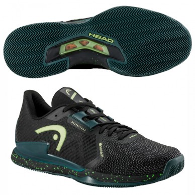 Head Sprint Pro 3.5 Clay black forest green 2024 padelskor