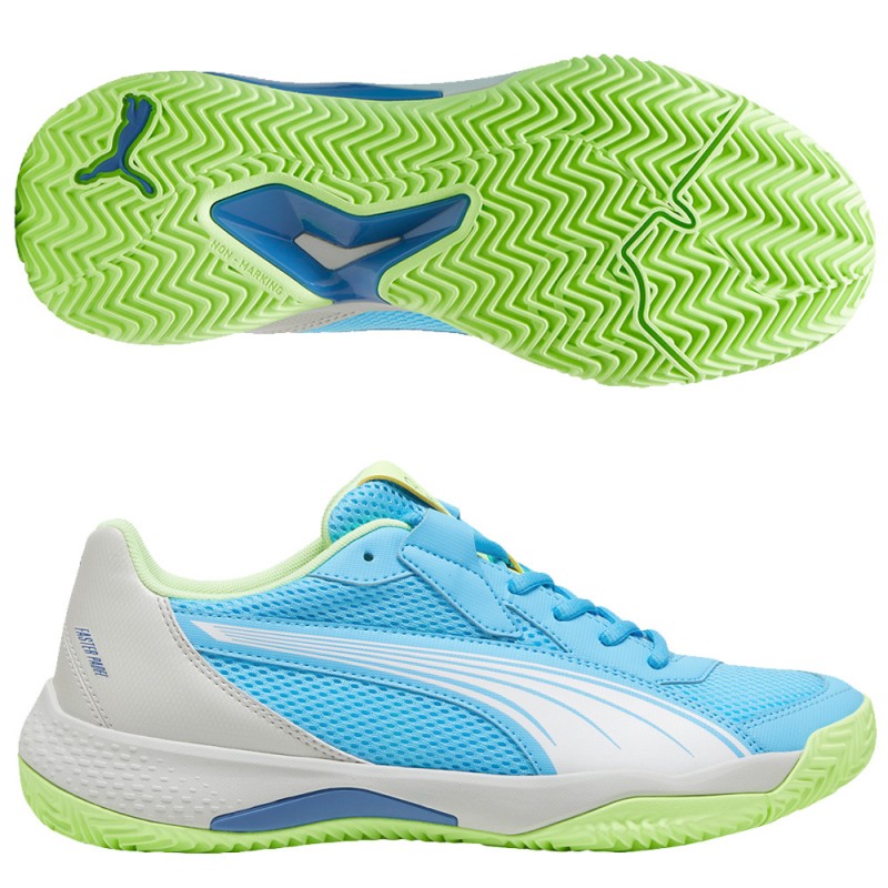 Puma NOVA Court luminous blue white gray 2024 padelskor