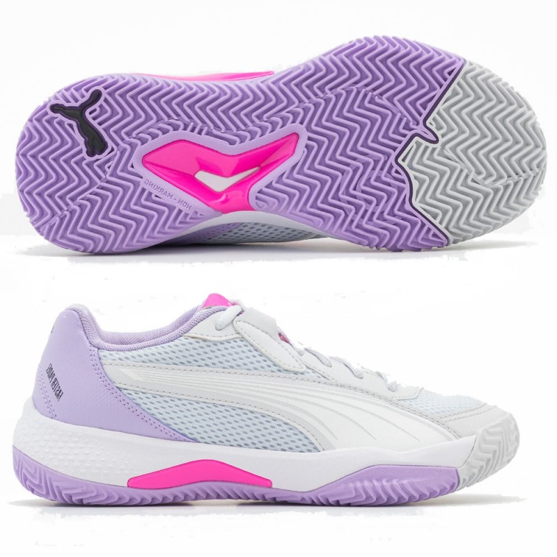 Puma NOVA Court white black active red 2024 padelskor Puma NOVA Court white black active red 2024 padelskor