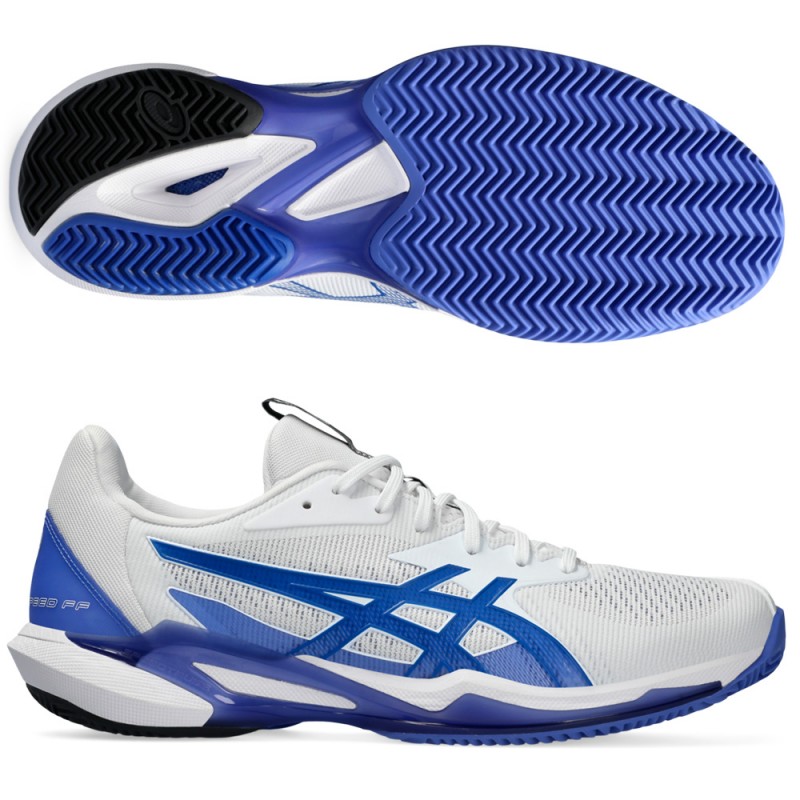 Asics Solution Speed FF 3 Clay white tuna blue 2024 padelskor Asics Solution Speed FF 3 Clay white tuna blue 2024 padelskor