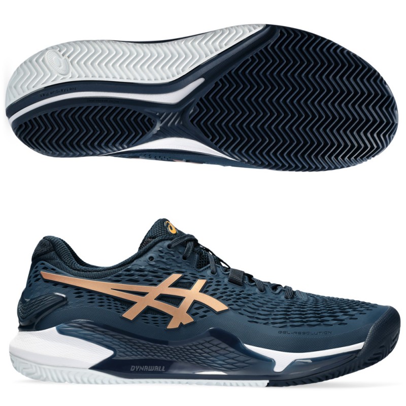 Asics Gel Resolution 9 Clay french blue pure gold 2024 Padelskor Asics Gel Resolution 9 Clay french blue pure gold 2024 Padelskor