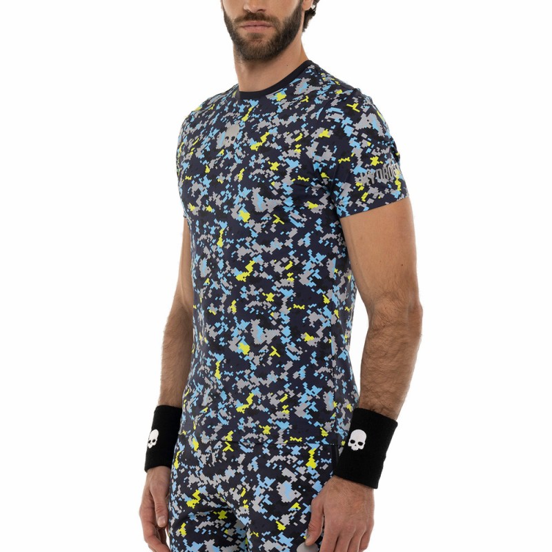 Hydrogen Camo Pixel Tech marinblå t-shirt