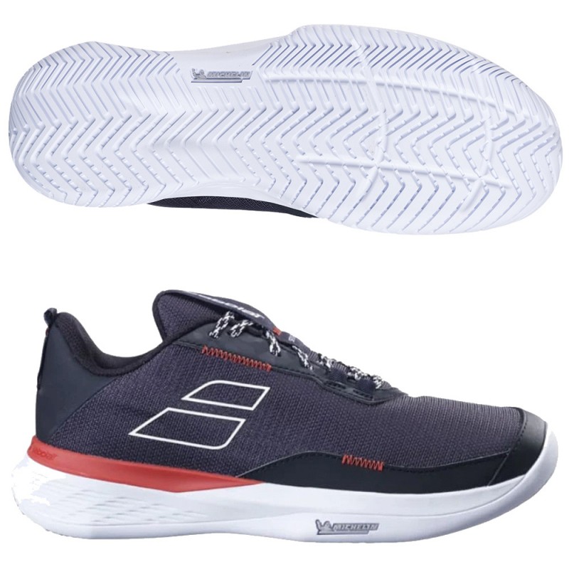 Babolat SFX Evo Clay Men black fiesta red 2024 padelskor Babolat SFX Evo Clay Men black fiesta red 2024 padelskor