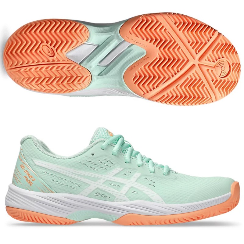 Asics Gel Game 9 Padel mint tint white 2024 padelskor Asics Gel Game 9 Padel mint tint white 2024 padelskor