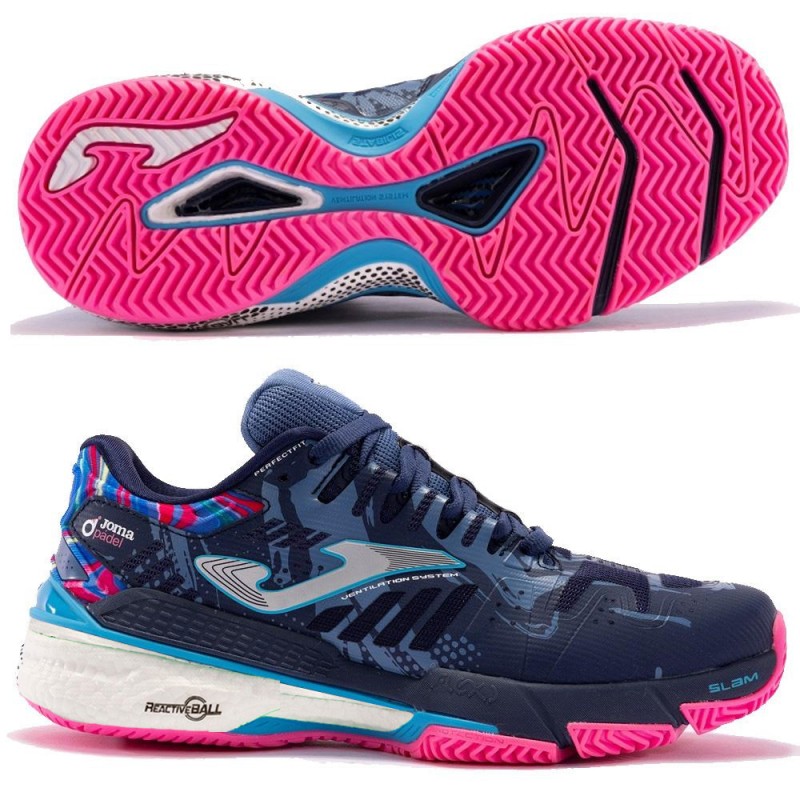 Joma Slam Lady 2403 navy blue pink 2024 padelskor Joma Slam Lady 2403 navy blue pink 2024 padelskor