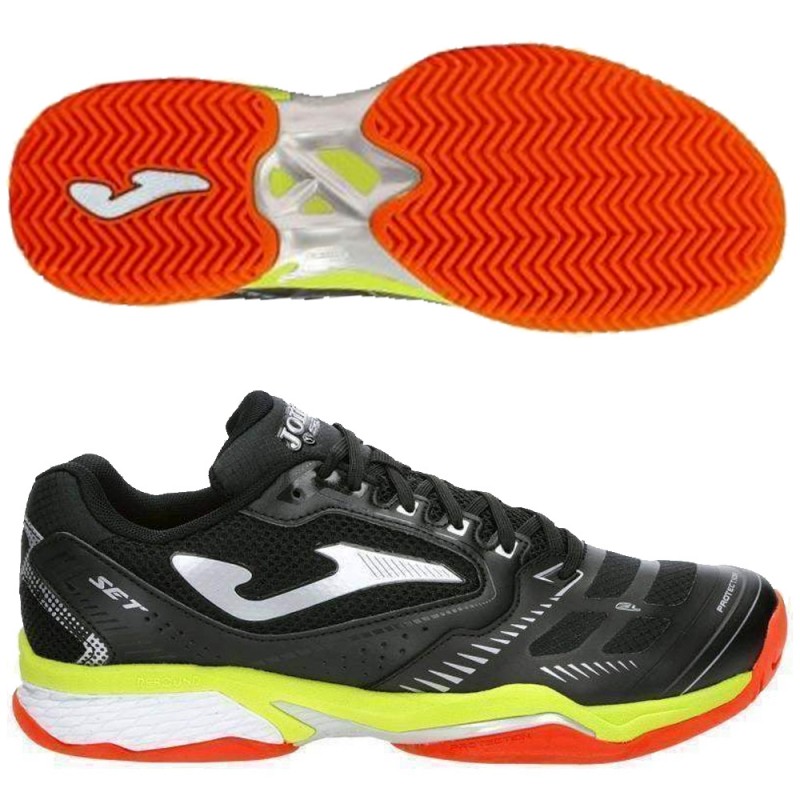 Joma Set 2201 black yellow fluor 2024 padelskor Joma Set 2201 black yellow fluor 2024 padelskor