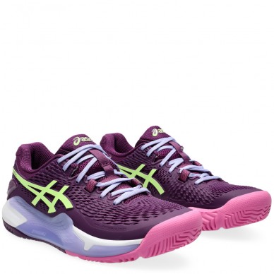 Asics Gel Resolution 9 Padel deep mauve lime green 2024 padelsko