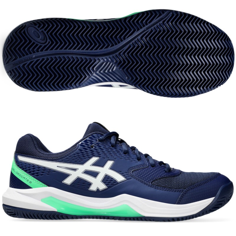 Asics Gel Dedicate 8 Clay blue expanse white 2024 padelskor Asics Gel Dedicate 8 Clay blue expanse white 2024 padelskor