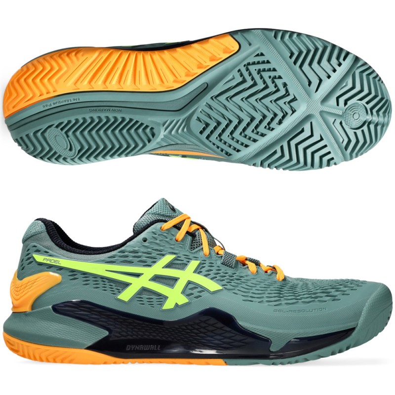 Asics Gel Resolution 9 Padel celadon safety yellow 2024 padelskor Asics Gel Resolution 9 Padel celadon safety yellow 2024 padelskor