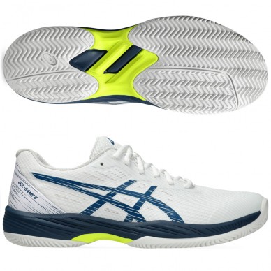 Asics Gel Game 9 Clay white mako blue 2024 padelskor