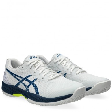 Asics Gel Game 9 Clay white mako blue 2024 padelskor