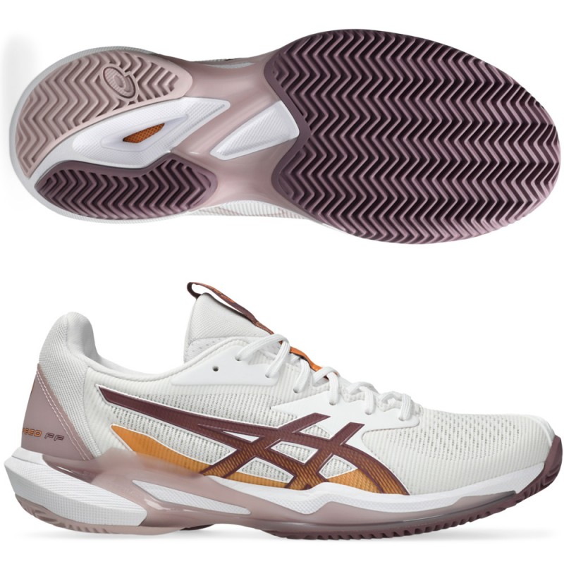 Asics Solution Speed FF 3 Clay white dusty mauve 2024 padelskor Asics Solution Speed FF 3 Clay white dusty mauve 2024 padelskor