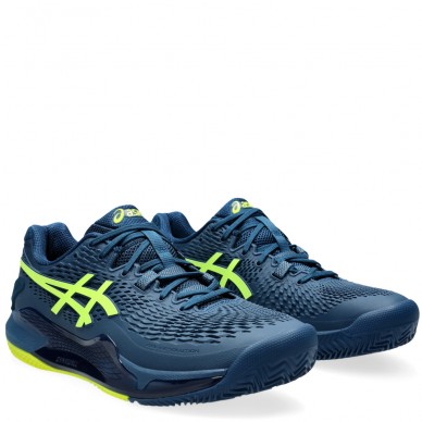 Asics Gel Resolution 9 Clay mako blue safety yellow 2024 padelskor