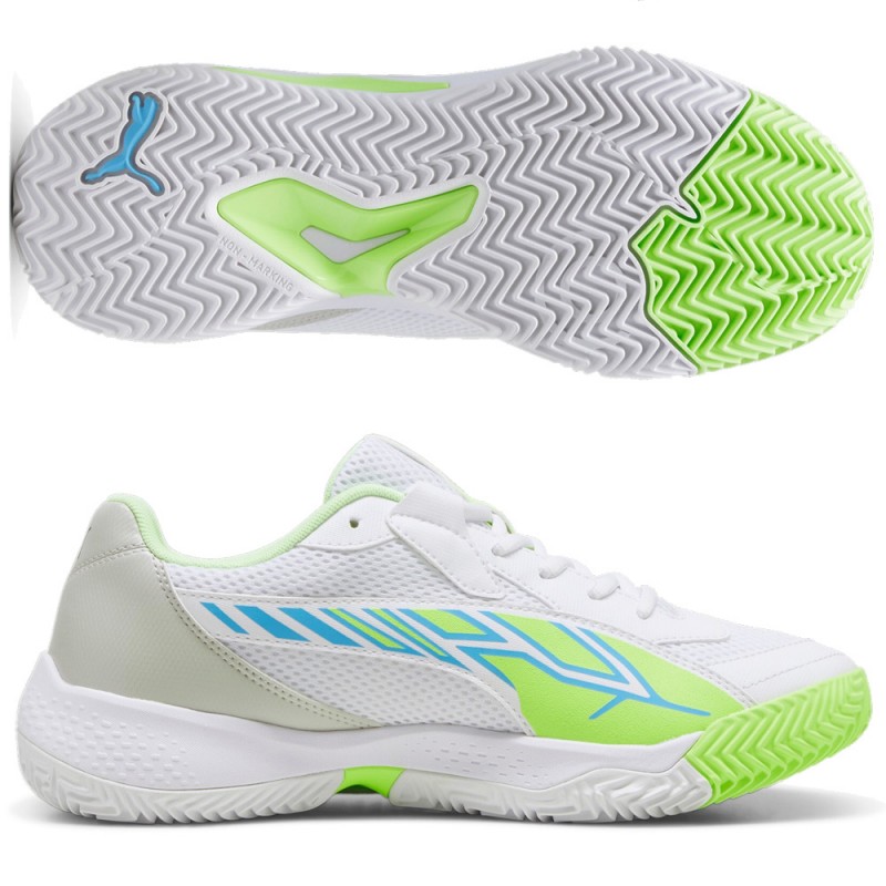 Puma Nova Court vit lysande blå 2024 padelskor Puma Nova Court vit lysande blå 2024 padelskor