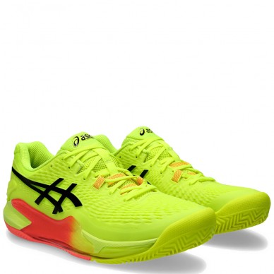 Asics Resolution 9 Clay Paris safety yellow black 2024 padelskor
