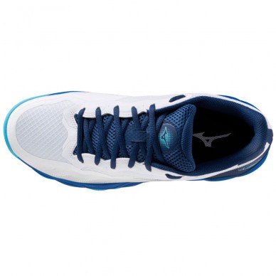 Mizuno Wave Enforce Court CC white estate blue 2024 padelskor