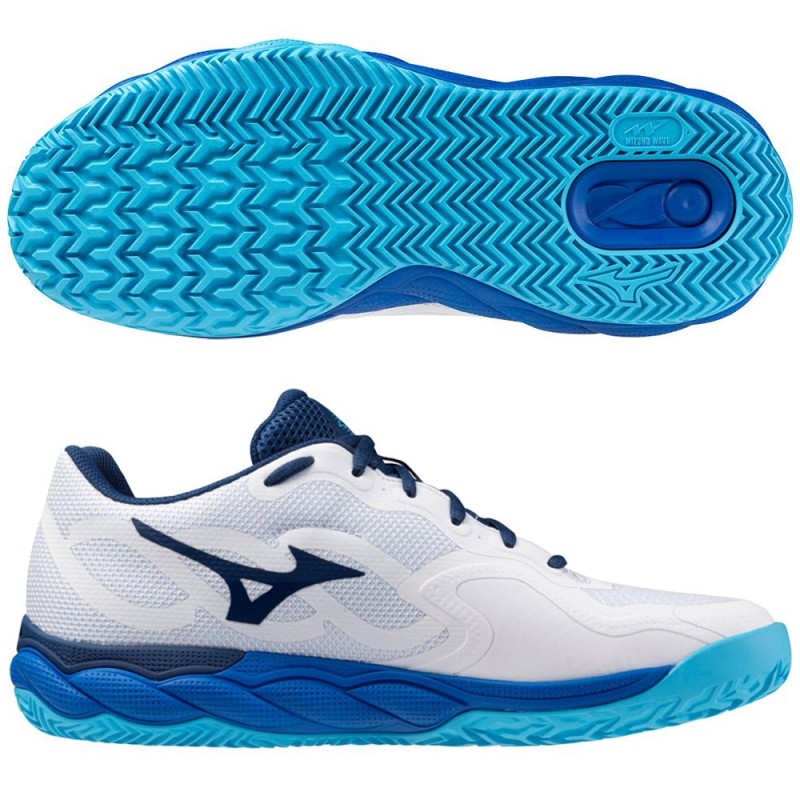 Mizuno Wave Enforce Court CC white estate blue 2024 padelskor Mizuno Wave Enforce Court CC white estate blue 2024 padelskor