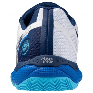 Mizuno Wave Enforce Court CC white estate blue 2024 padelskor